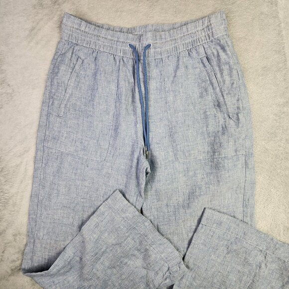 Athleta Retreat Wide Leg Linen Pants Women 4 Chambray Blue Relaxed Resortwear - Picture 7 of 13